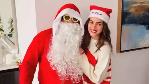 Former Indian cricketer celebrates Christmas with actress Kriti Sanon.